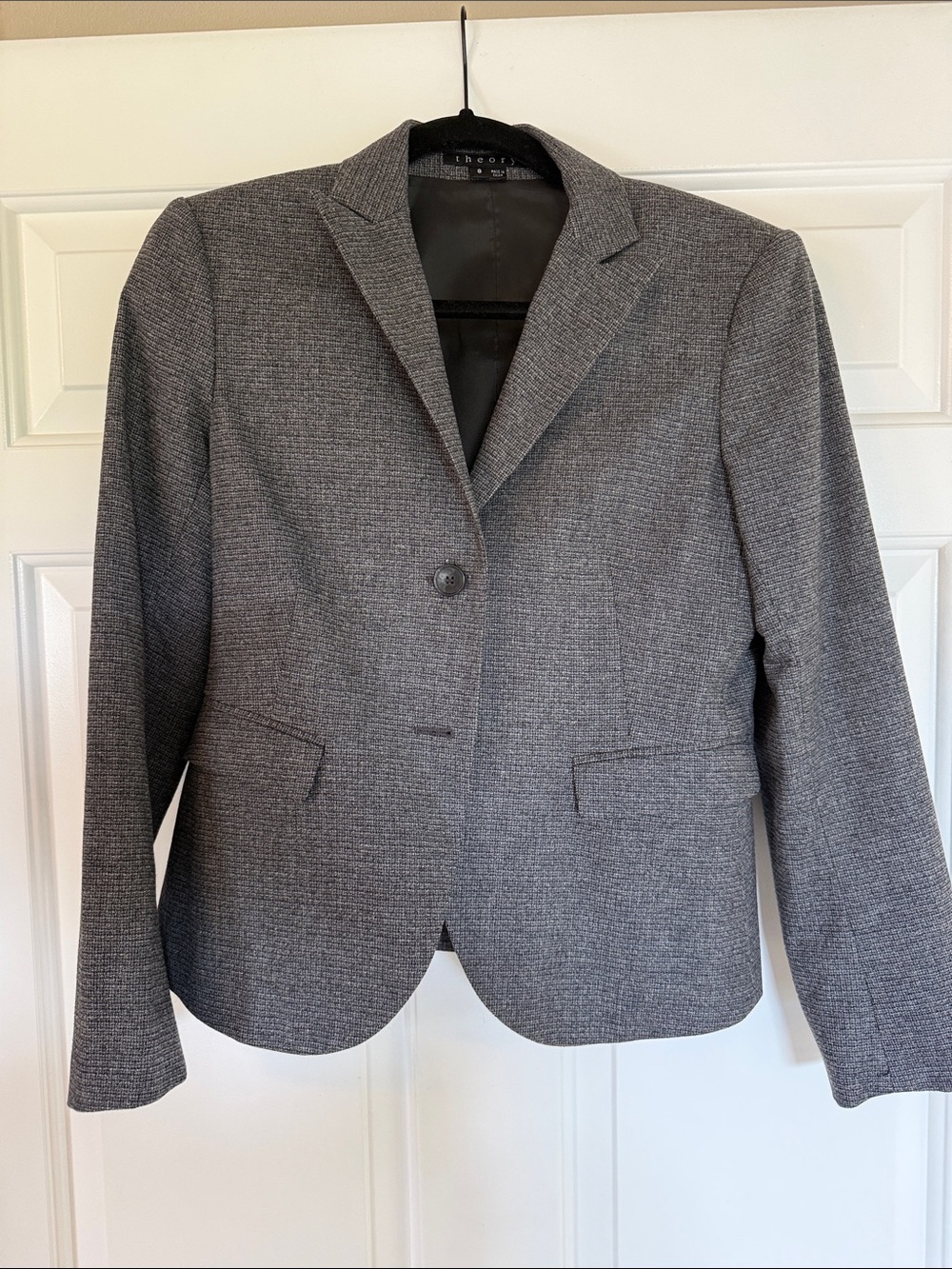 Theory Gray Women's Single-Button Notch-Lapel Blazer